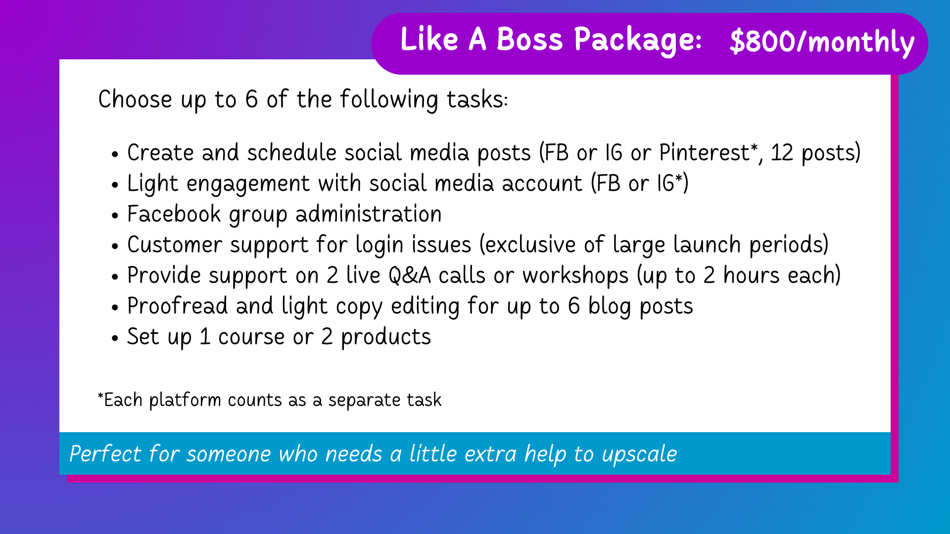 like a boss package
